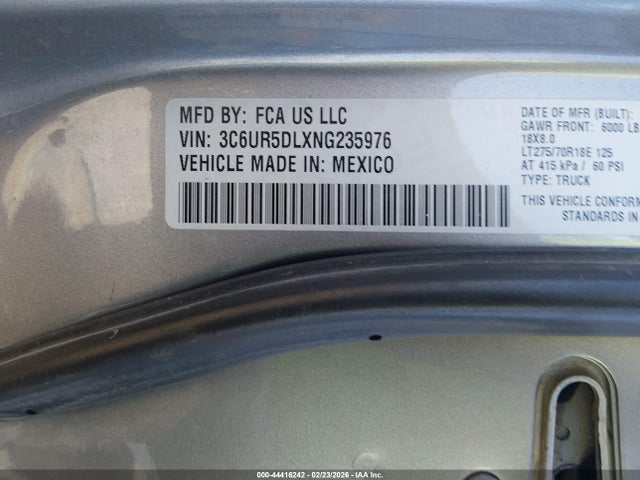 2022 RAM 2500 3C6UR5DLXNG235976 Photo 8