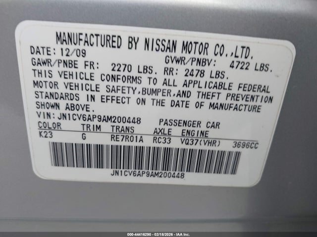 Продаж на аукціоні авто 2010 Infiniti G37 Journey, vin: JN1CV6AP9AM200448, номер лоту: 44416290