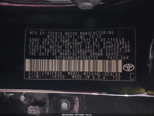 Toyota COROLLA LE 2023 5YFB4MDE6PP003723 Image 9