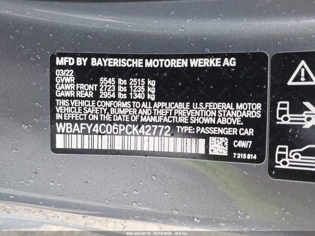Продаж на аукціоні авто 2023 Bmw M850i Xdrive, vin: WBAFY4C06PCK42772, номер лоту: 44416319