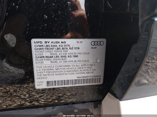 2018 AUDI Q5 WA1BNAFY7J2096898 Photo 8