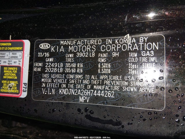 KNDJN2A26H7444262 KIA Soul
