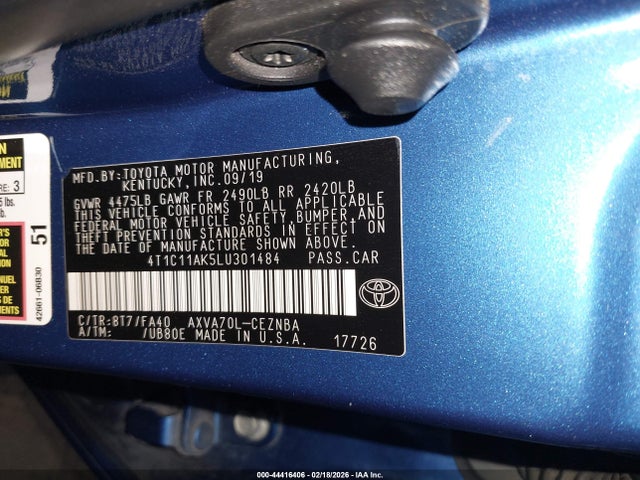 Toyota CAMRY LE 2020 4T1C11AK5LU301484 Image 9