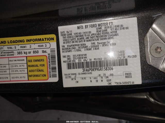 Ford Fusion Titanium 2016 3FA6P0K99GR158306 Image 9