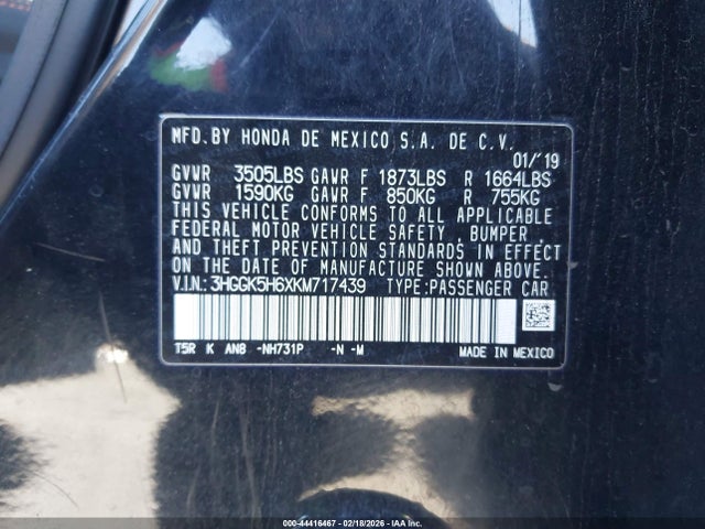 3HGGK5H6XKM717439 Honda Fit Sport