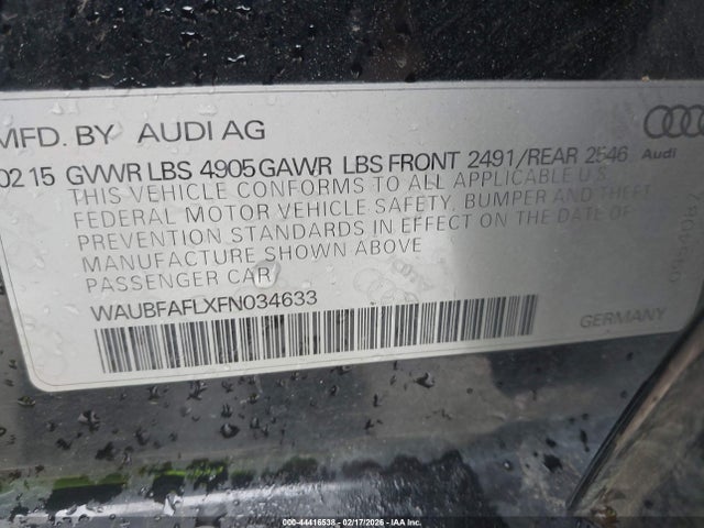 2015 AUDI A4 WAUBFAFLXFN034633 Photo 8