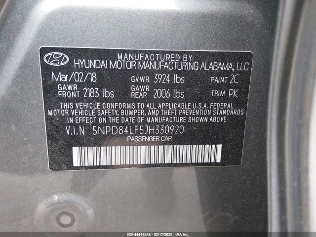 Hyundai ELANTRA SEL 2018 5NPD84LF5JH330920 Image 9