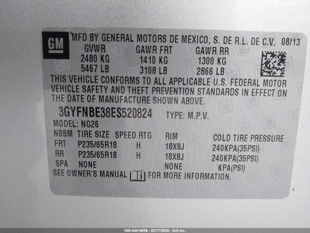 2014 CADILLAC SRX 3GYFNBE38ES520824 Photo 8