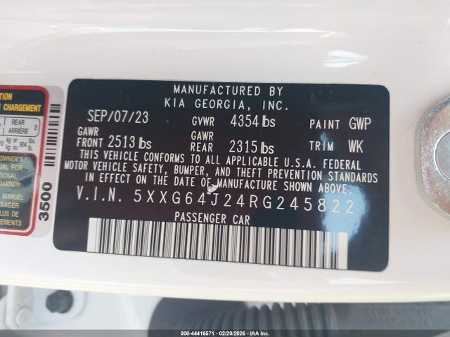 Продажа на аукционе авто 2024 Kia K5 Gt-line, vin: 5XXG64J24RG245822, номер лота: 44416571
