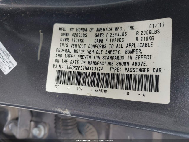 1HGCR2F32HA143524 Honda ACCORD LX
