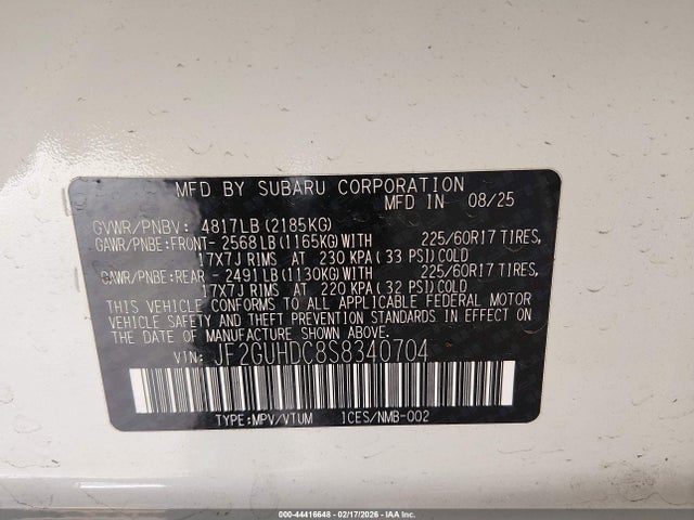 Subaru Crosstrek Premium 2025 JF2GUHDC8S8340704 Image 9