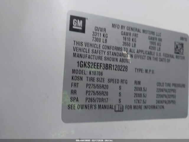 2011 Gmc Yukon Denali მანქანა იყიდება აუქციონზე, vin: 1GKS2EEF3BR120228, აუქციონის ნომერი: 44416660