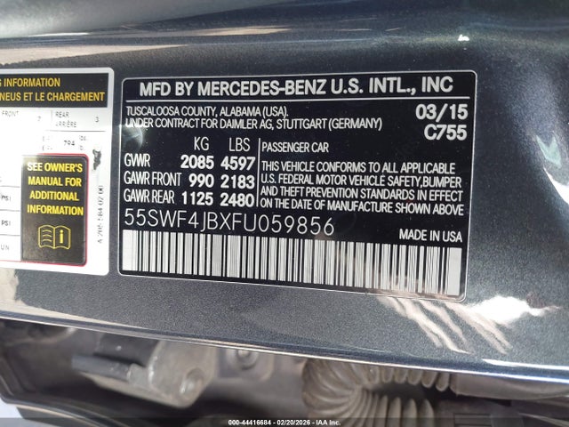 55SWF4JBXFU059856 Mercedes-Benz C 300