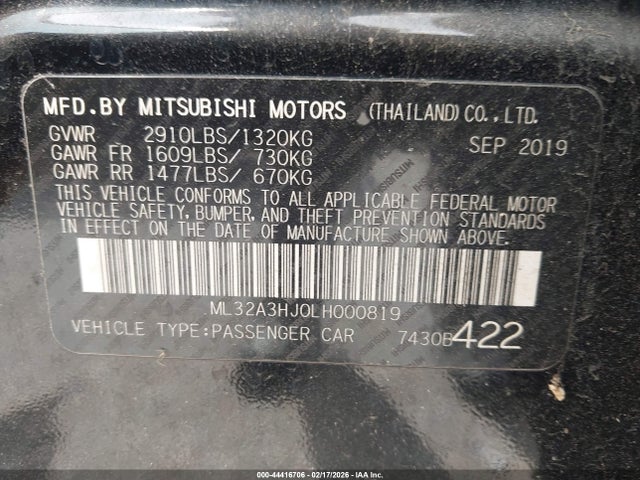 2020 MITSUBISHI MIRAGE ML32A3HJ0LH000819 Photo 8