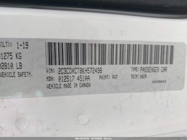 2C3CDXCT8KH572498 Dodge Charger R/t Rwd