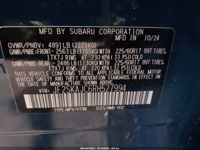 2024 SUBARU FORESTER JF2SKAJC6RH527994 Photo 8