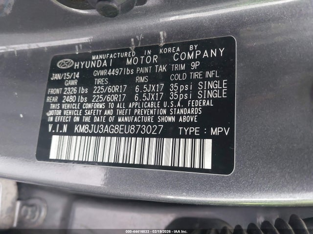 KM8JU3AG8EU873027 Hyundai TUCSON SE