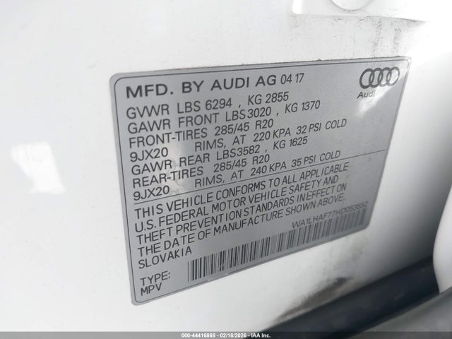 2017 AUDI Q7 WA1LHAF77HD053552 Photo 8