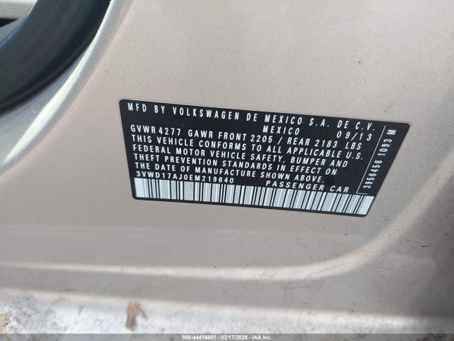 3VWD17AJ0EM219640 Volkswagen Jetta 1.8t Se