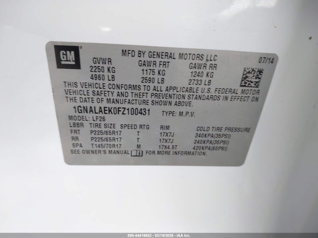 Chevrolet EQUINOX LS 2015 1GNALAEK0FZ100431 Image 9