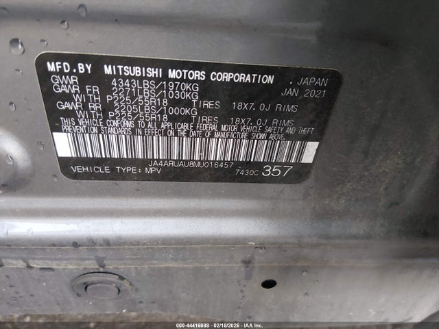 2021 MITSUBISHI OUTLANDER SPORT JA4ARUAU8MU016457 Photo 8