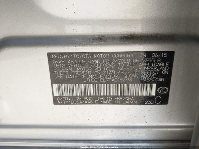 Lexus GS 350 2015 JTHBE1BL7FA015698 Image 9