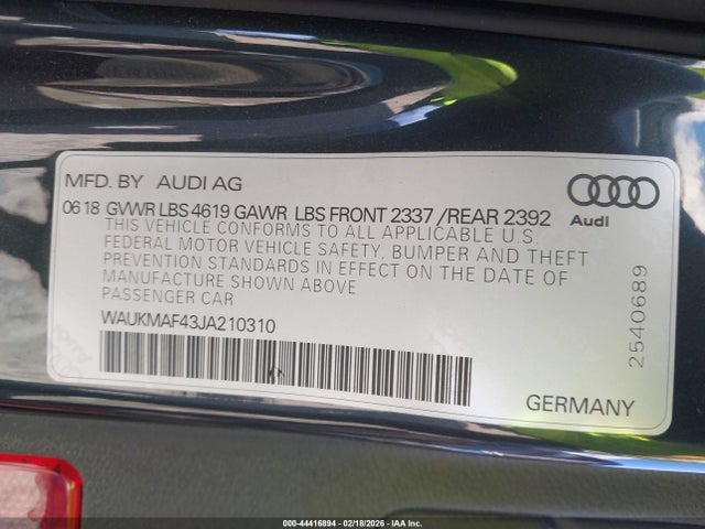 2018 AUDI A4 WAUKMAF43JA210310 Photo 8