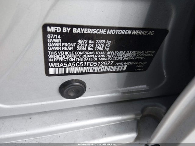 BMW 528I 2015 WBA5A5C51FD512677 Image 9