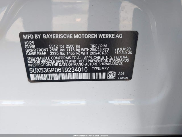 BMW X3 30 Xdrive 2026 5UX53GP06T9234010 Image 9