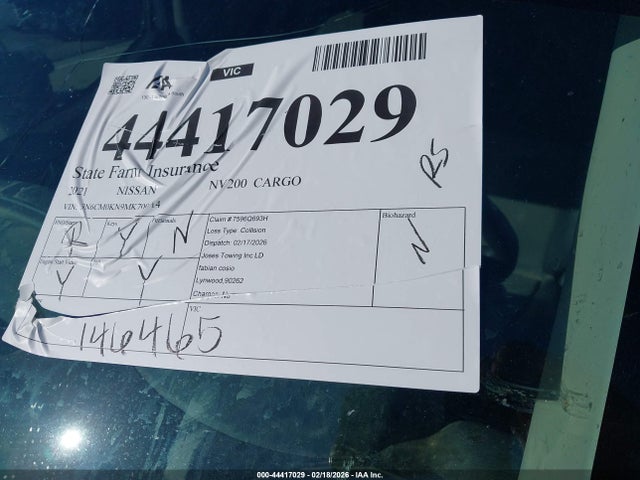 3N6CM0KN9MK700914 Nissan Nv200 Cargo S Xtronic Cvt