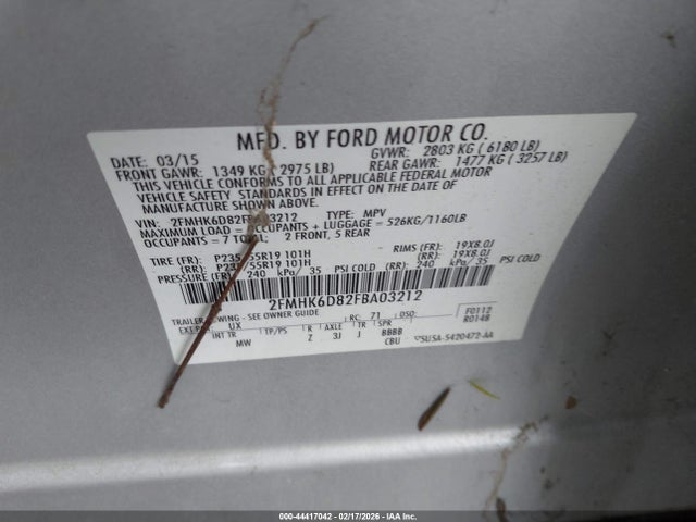 Ford Flex Limited 2015 2FMHK6D82FBA03212 Image 9