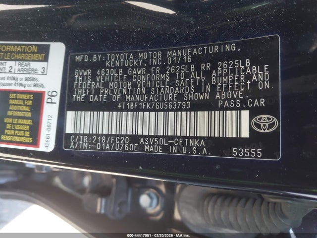 Toyota CAMRY LE 2016 4T1BF1FK7GU563793 Image 9