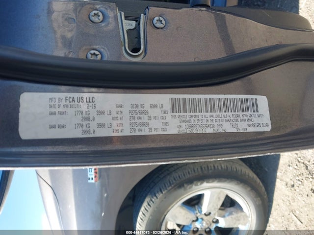 2016 Ram 1500 Big Horn მანქანა იყიდება აუქციონზე, vin: 1C6RR7GT4GS264530, აუქციონის ნომერი: 44417073