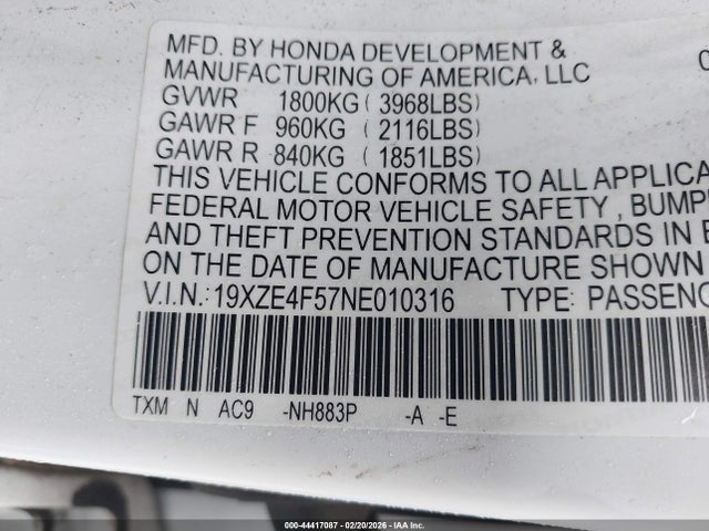 Honda INSIGHT EX 2022 19XZE4F57NE010316 Image 9