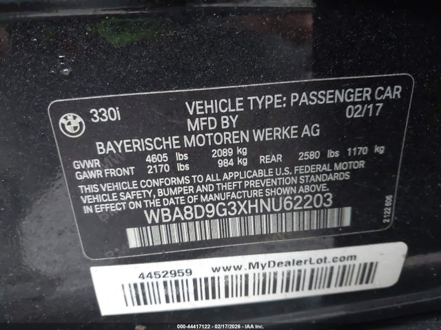 2017 BMW 330I WBA8D9G3XHNU62203 Photo 8