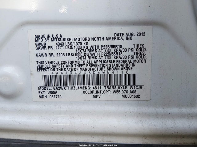 2013 MITSUBISHI OUTLANDER SPORT 4A4AR4AU8DE004110 Photo 8