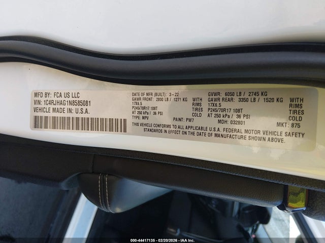 1C4RJHAG1N8585081 Jeep Grand Cherokee Laredo 4x4