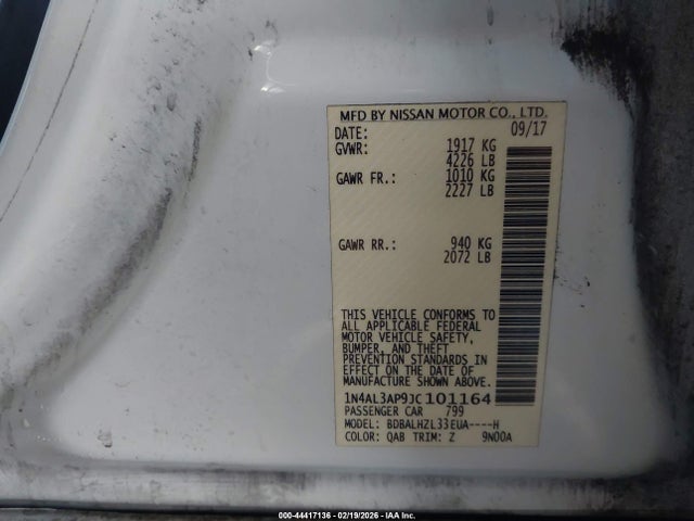 1N4AL3AP9JC101164 Nissan Altima 2.5 Sr