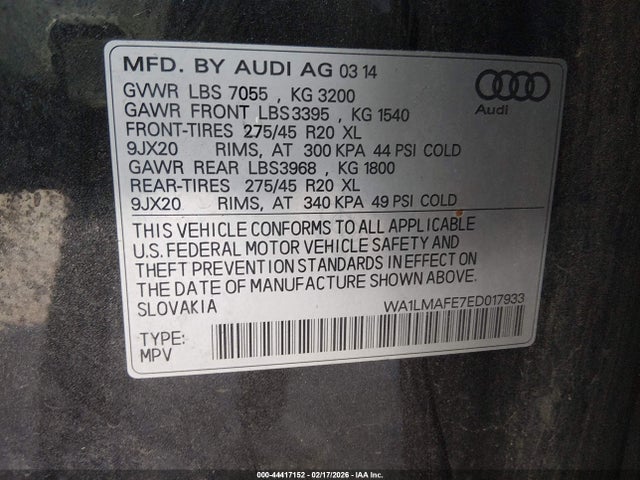 2014 AUDI Q7 WA1LMAFE7ED017933 Photo 8