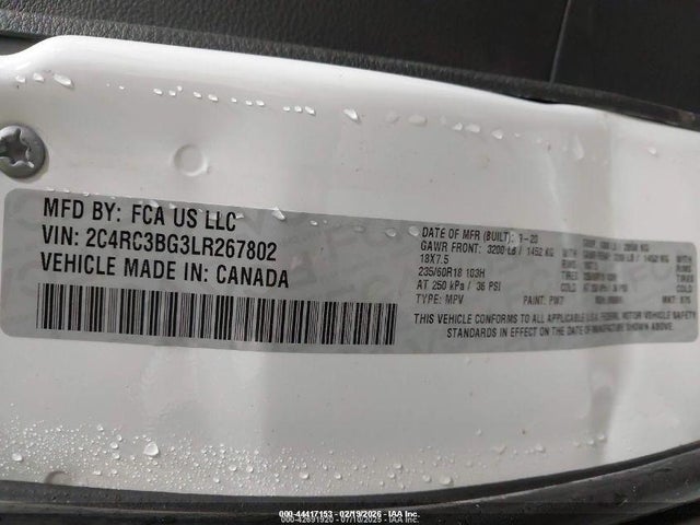2C4RC3BG3LR267802 Chrysler Pacifica Awd Launch Edition