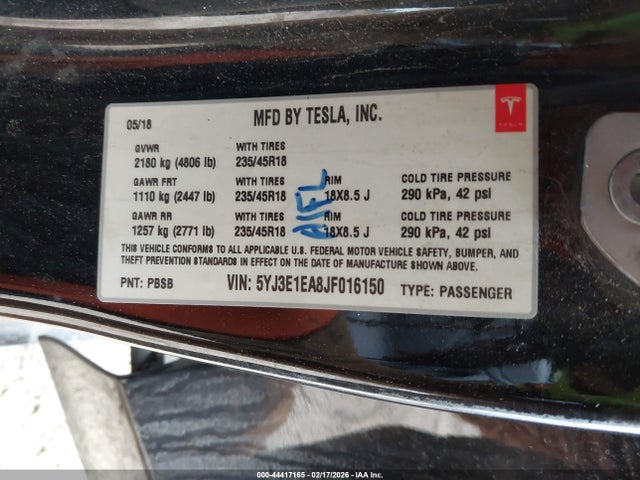 2018 TESLA MODEL 3 5YJ3E1EA8JF016150 Photo 8
