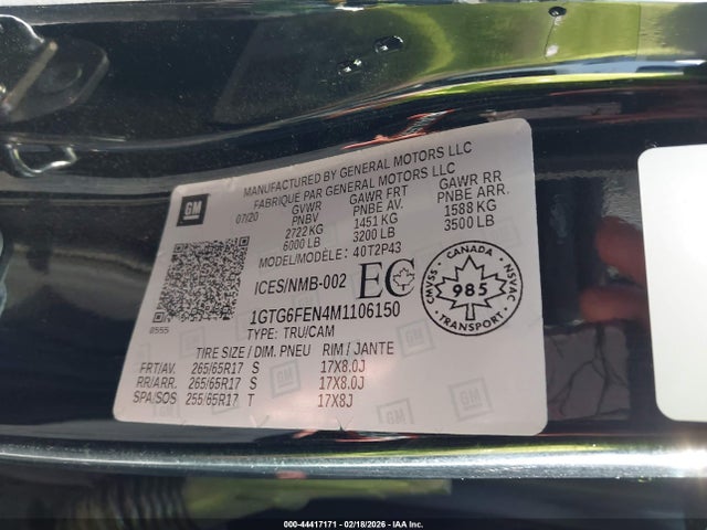 1GTG6FEN4M1106150 GMC Canyon At4 W/leather
