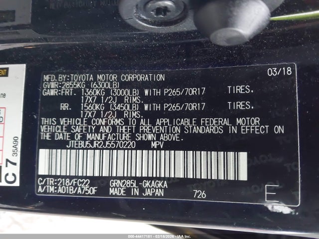 JTEBU5JR2J5570220 Toyota 4runner Trd Off Road