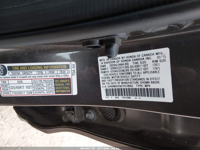 2015 HONDA CR-V 2HKRM3H56FH518963 Photo 8