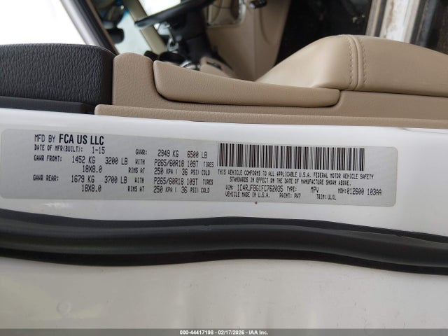 Jeep Grand Cherokee Limited 2015 1C4RJFBG1FC762035 Image 9