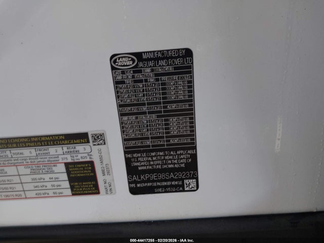 SALKP9E98SA292373 Land Rover Range Rover P530 Se