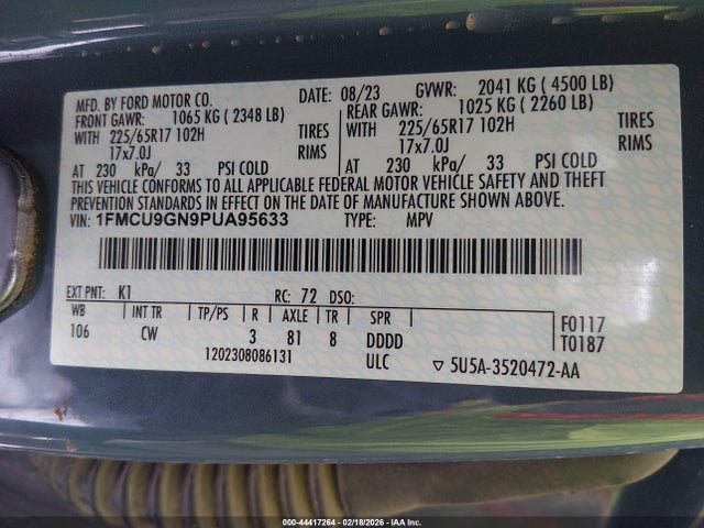Ford Escape Active 2023 1FMCU9GN9PUA95633 Image 9