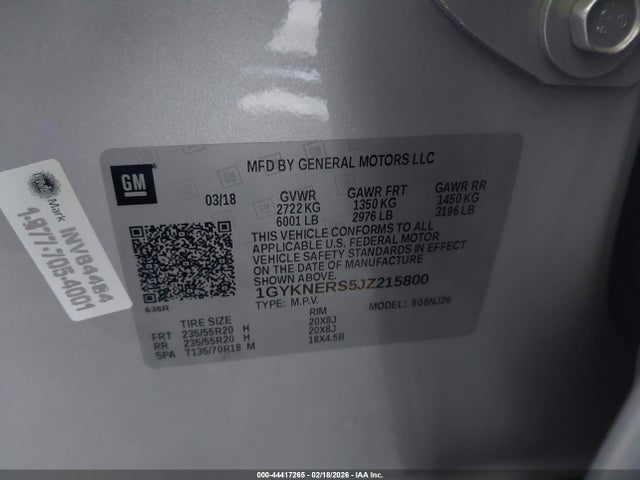 2018 CADILLAC XT5 1GYKNERS5JZ215800 Photo 8