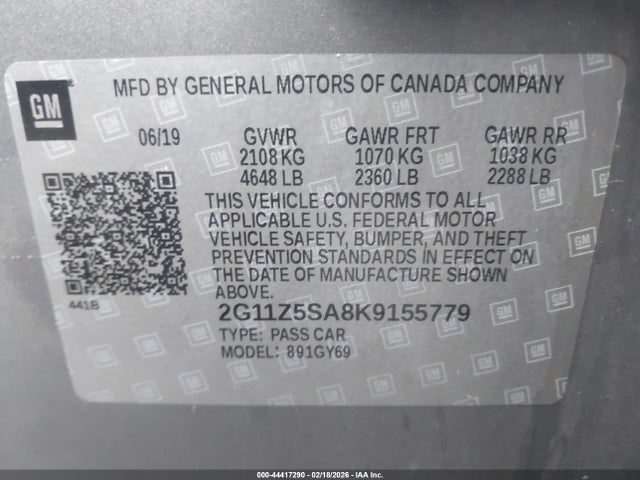 2G11Z5SA8K9155779 Chevrolet IMPALA LT