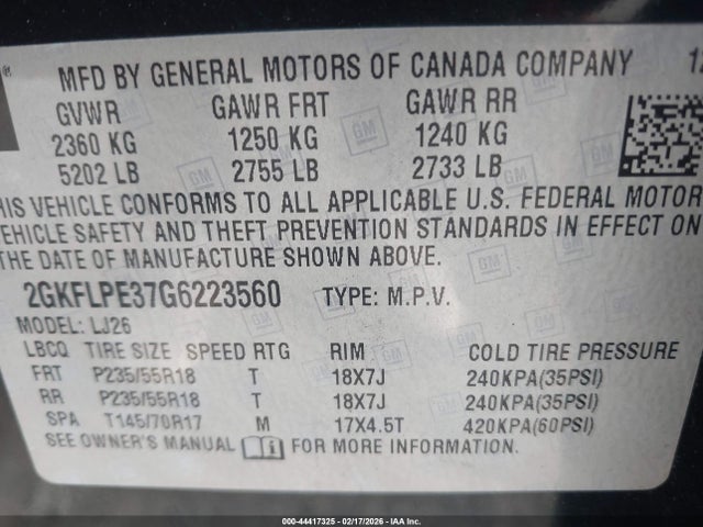 2GKFLPE37G6223560 GMC Terrain Slt
